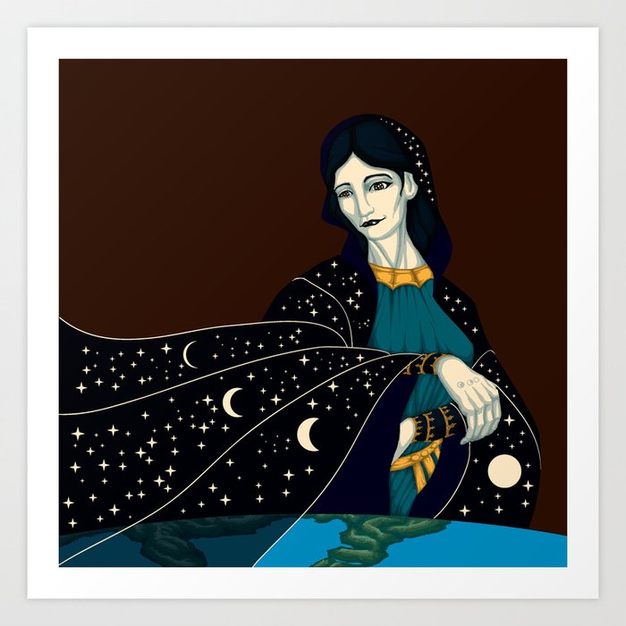 Nyx Goddess Of The Night Art Print By Andrei Pop Society6