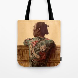 Tattooed Samurai Tote Bag