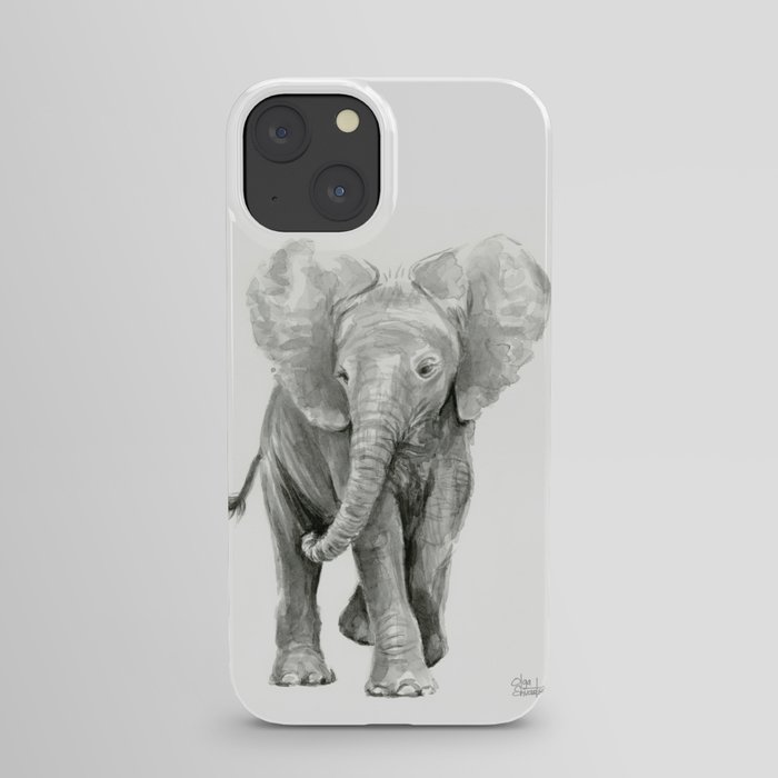 Baby Elephant Watercolor iPhone Case