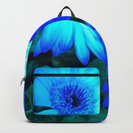 Neon Blue Gerbera  Daisy Backpack