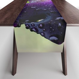 Purple Iris Rain Table Runner