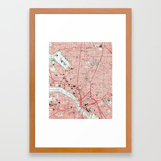 Dallas Texas Map 1995 Framed Art Print By Bravuramedia Society6