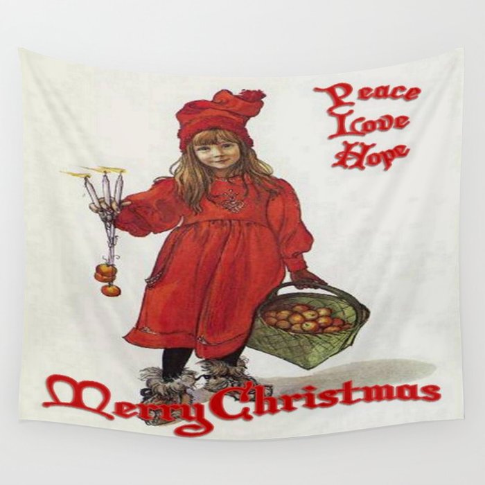 Peace, Love and Hope at Christmas Wall Tapestry by taiche  Society6