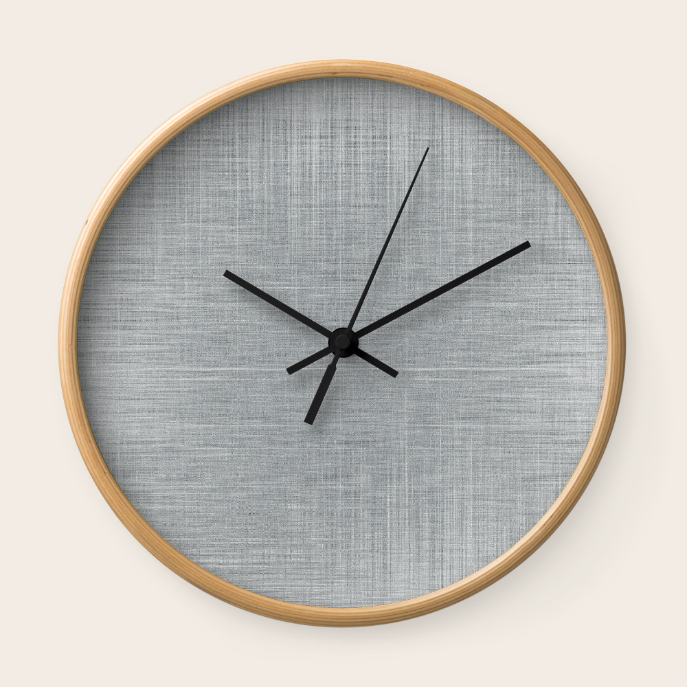 Pale Blue Minimal Hatching Home Goods Pattern Wall Clock