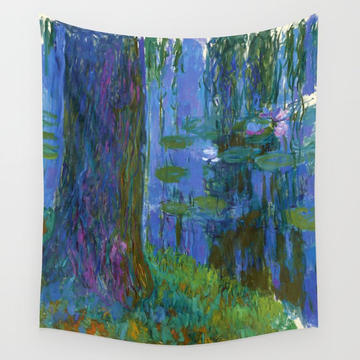 Claude Monet "Saule pleureur et bassin aux nymphéas" (Weeping Willow and Water Lily Pond) Wall Tapestry