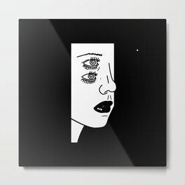 Girl Metal Print | Vector, Portrait, Elle, Requiescat, Sex, Graphicdesign, Mystic, Space, Blackandwhite, Art 