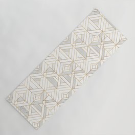 Nola Mod Mosaic - White gray gold Yoga Mat