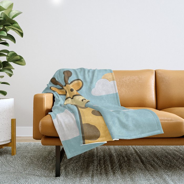 Kawaii Cute Giraffe Throw Blanket