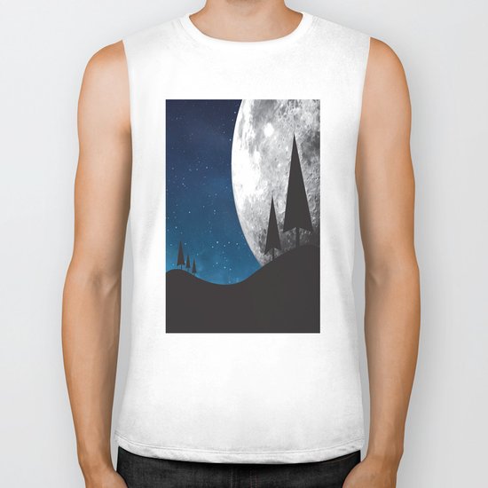 Moonlight Silhouette Biker Tank