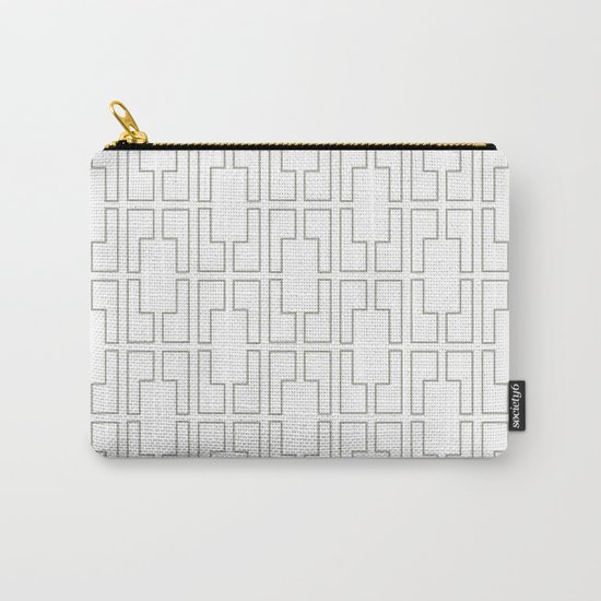 Simply Mid-Century Retro Gray on White Carry-All Pouch