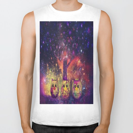 owl space-218 Biker Tank