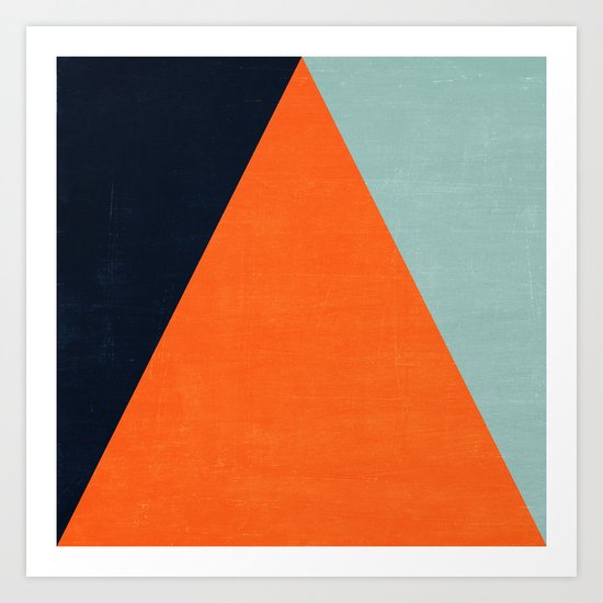 mod triangles - autumn Art Print