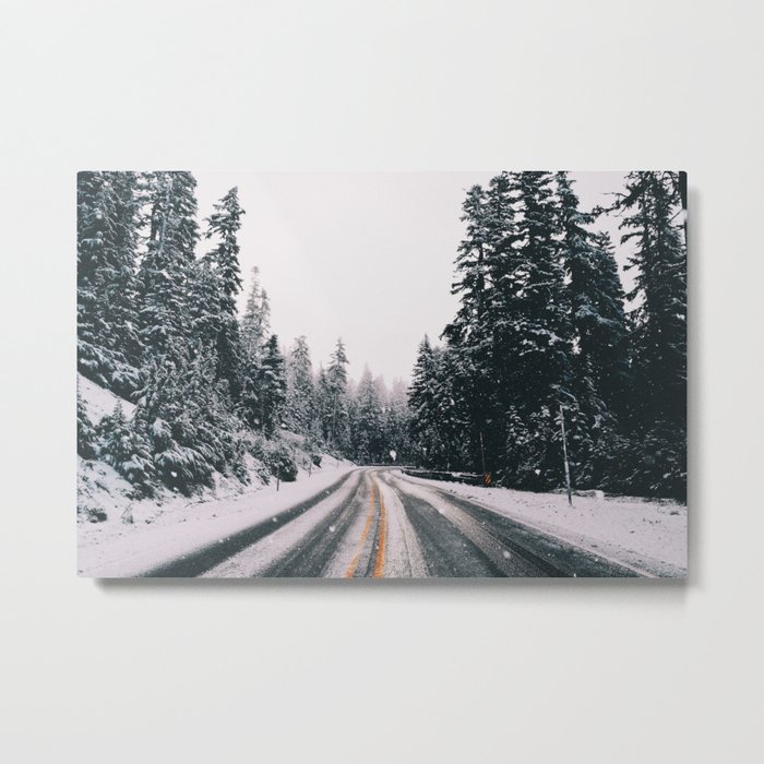 Winter Drive Metal Print