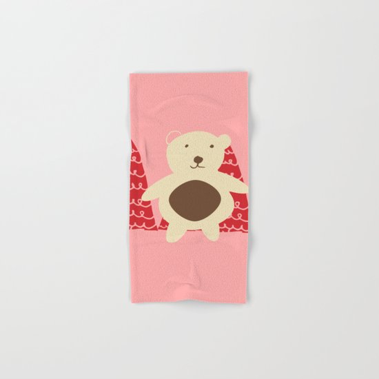 Christmas polar bear pink Hand & Bath Towel