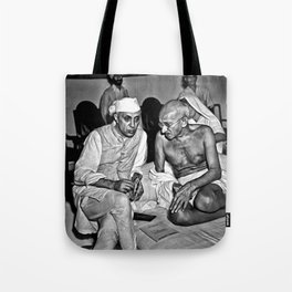 Gandhi And Nehru - All India Congress Painting Tote Bag