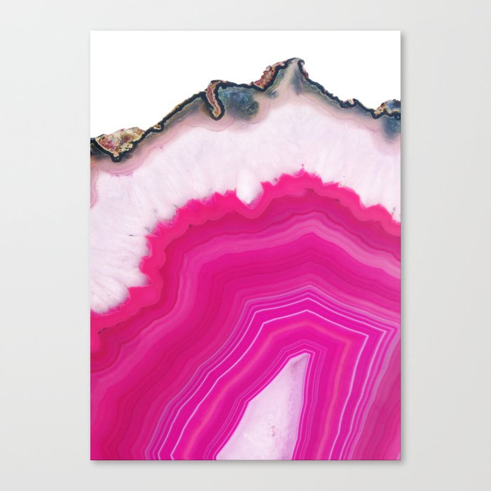 Pink Agate Slice Canvas Print