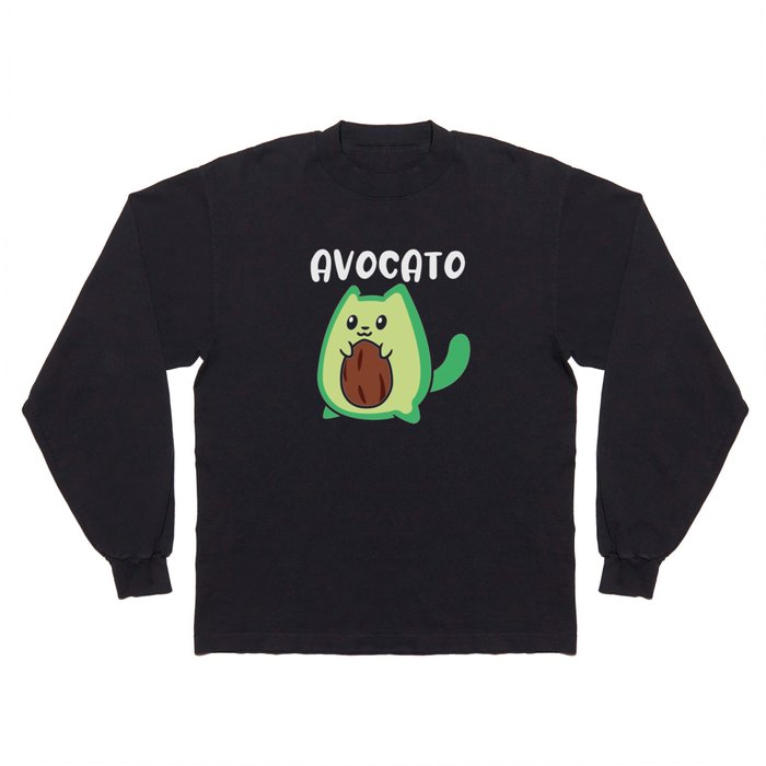 Avocato Funny Avocado Cat Long Sleeve T Shirt