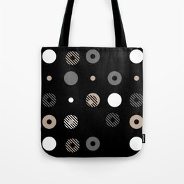 Brown Gray Black White Stripe Circle Dot Pattern Pairs DE 2022 Popular Color Trail Dust DE6123 Tote Bag