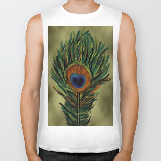 Peacock Pattern Biker Tank
