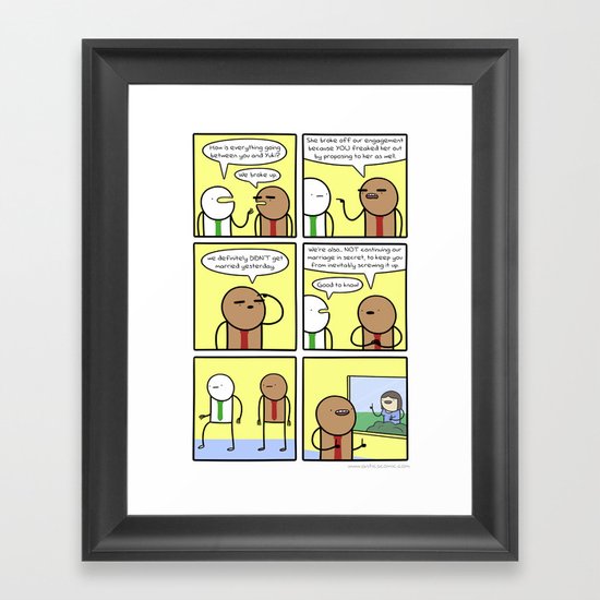 Antics #330 - hook line and sinker Framed Art Print
