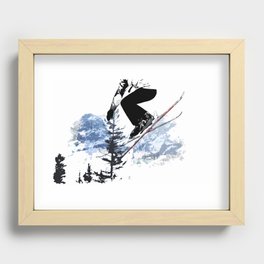 Ski the Rockies - Downhill Skier Recessed Framed Print