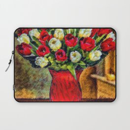 Tulips in a Red Vase Laptop Sleeve
