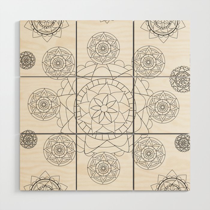 Floral pattern Wood Wall Art