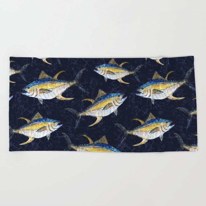 Yellowfin Tuna Pattern Beach Towel