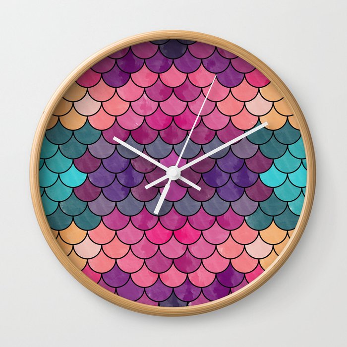 Watercolor Lovely Pattern VVXVIII Wall Clock