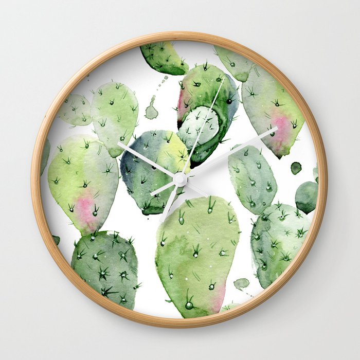 Cactus commotion Wall Clock