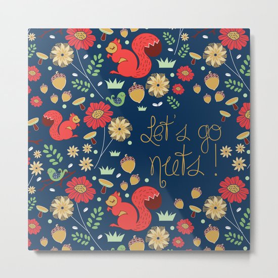 Let's go nuts! - Surface Pattern Design - ByBeck Metal Print