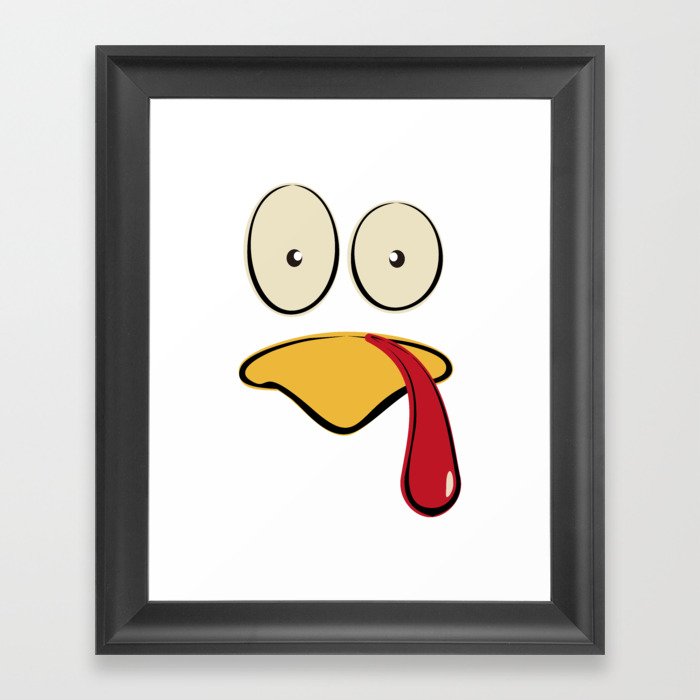 Thanksgiving Turkey Face Framed Art Print