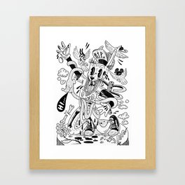 Awesome rabbit is awesome (b/w version) Framed Art Print