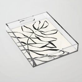 Minimal Line Leaves #1 Acrylic Tray