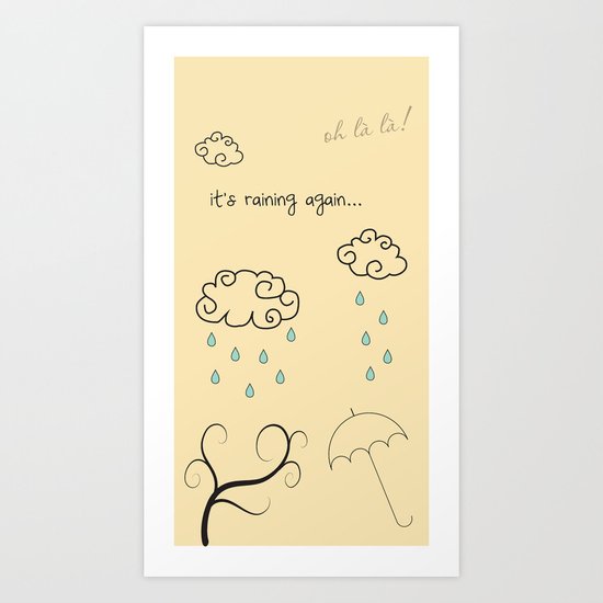 Raining Art Print