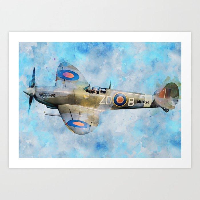 Supermarine Spitfire in flight Art Print