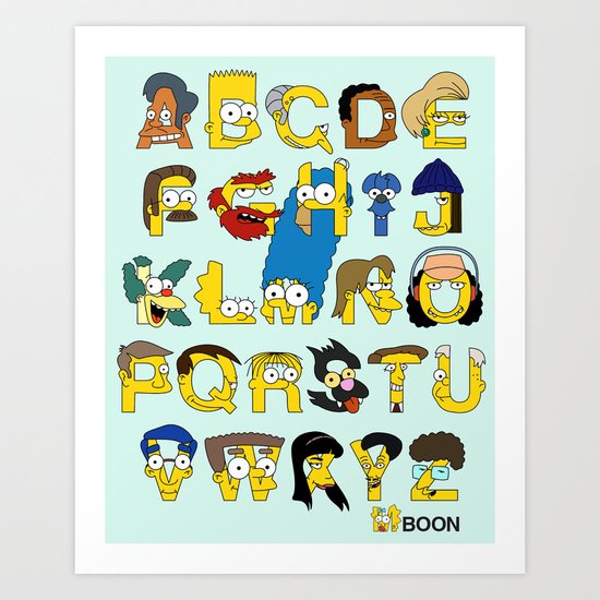 Simpsons Alphabet Art Print