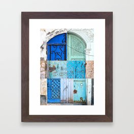 Blue Door Puzzle Framed Art Print