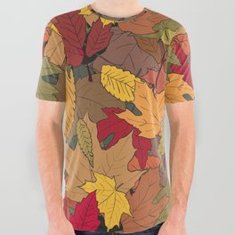 Colorful autumn leaves All Over Graphic Tee