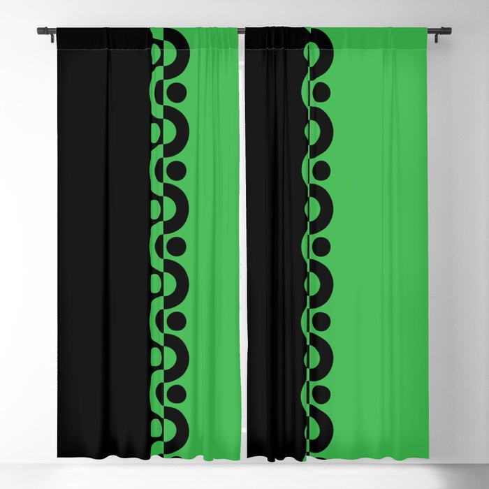 Green & Black  / Two Tone Modern Blackout Curtain