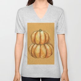 Pumpkins Watercolor V Neck T Shirt