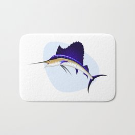 Sailfish Bath Mat | Jumping, Sea, Animal, Digital, Ocean, Swordfish, Drawing, Sailfish, Nature, Illustration 