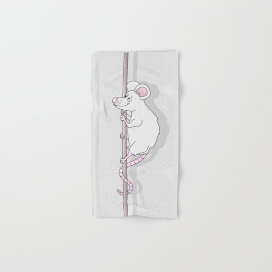 Cute Grey Cartoon Mouse Hand & Bath Towel