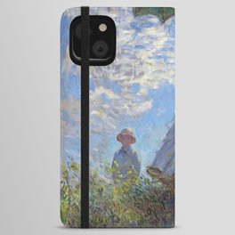 Claude Monet - Woman with a Parasol - Madame Monet and Her Son iPhone Wallet Case