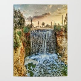 Groovy waterfall view from Fayoum in Egypt. Poster