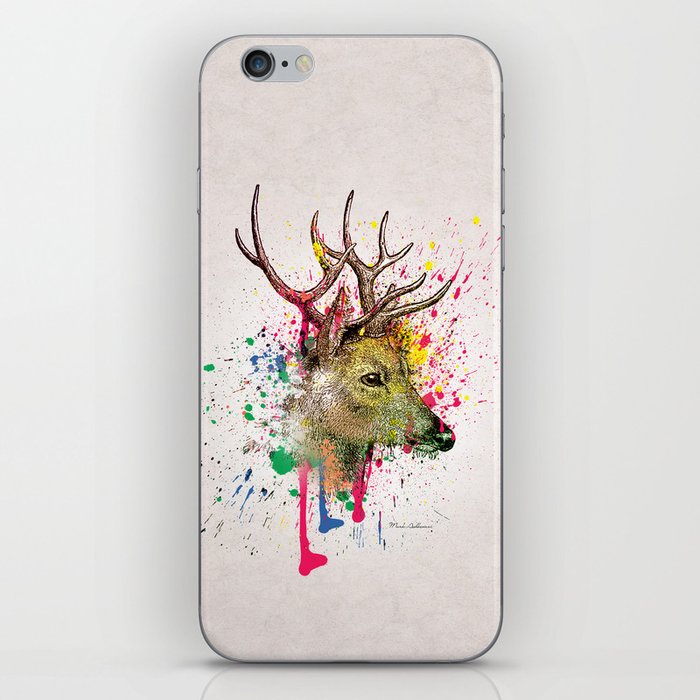 deer painting abstract iPhone Skin