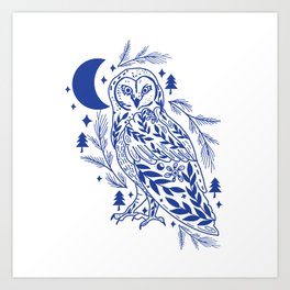 Magical Nocturnal Owl  Art Print