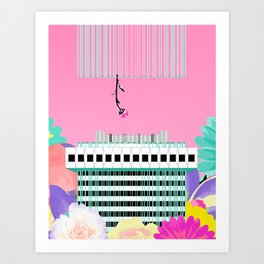 CENTROFLOWERS #fridaysforfuture Art Print | Brutal, Brut, Nature, Recycle, Nacitalka, Drawing, Brutalism, Flower, Pink, Centrotex 