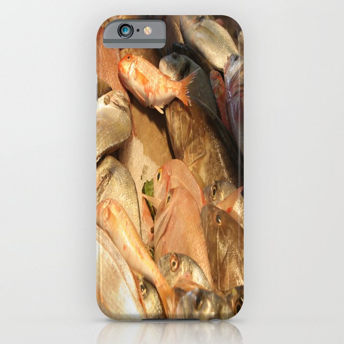 Variety of Fresh Fish Seafood on Ice iPhone Case