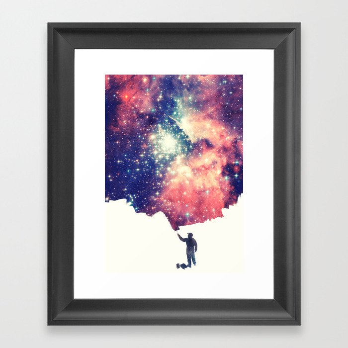 Painting The Universe Colorful Negative Space Art Framed Art